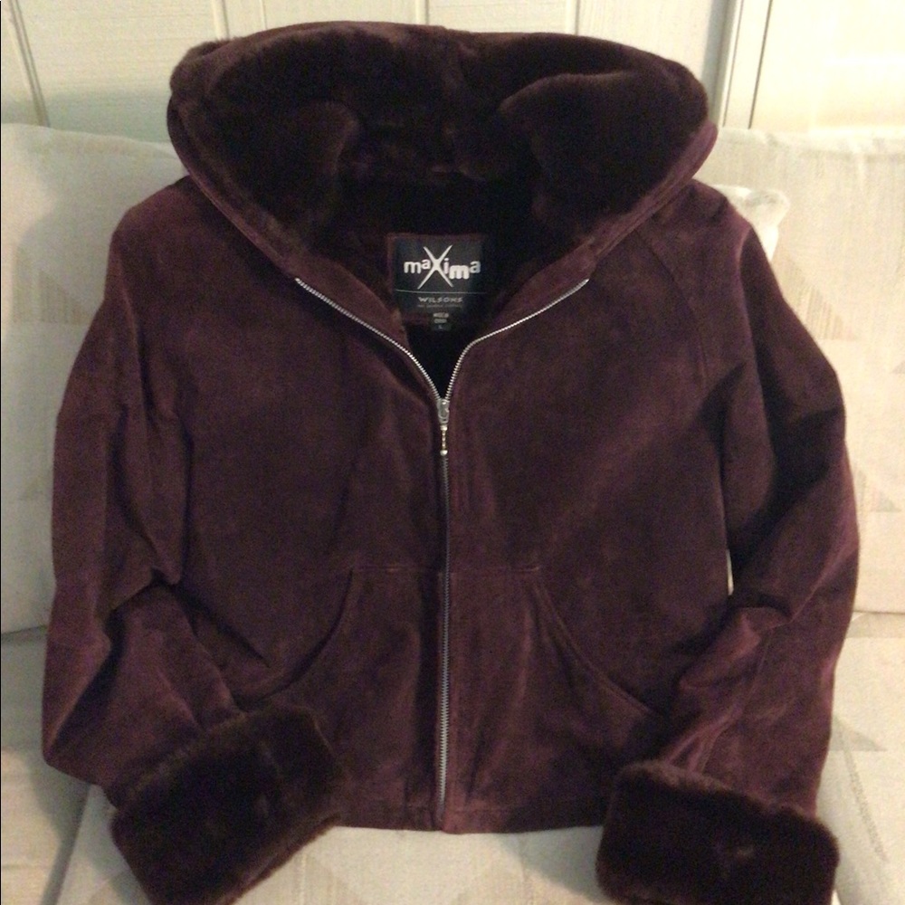 Wilsons Women’s Maxima Suede Leather Hooded Jacket